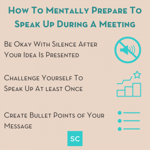 speaking up in a meeting how to prepare